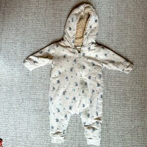 NWOT -Baby Cottons Sherpa Lined Zip Coverall/bunting sz 3m